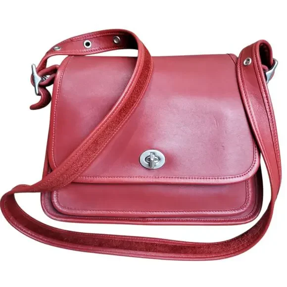 Vintage Coach Red Rambler's Legacy Crossbody Shoulder Bag - 9061 - Picture 14 of 15